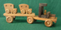 Large Wood Toy Car Carrier and Two Cars D and ME